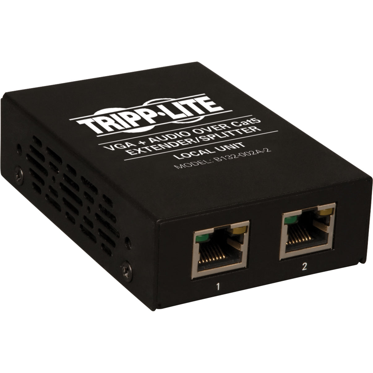 Tripp Lite 2-Port VGA over Cat5/6 Splitter/Extender Box-Style Transmitter for Video/Audio Up to 1000 ft. (305 m) TAA