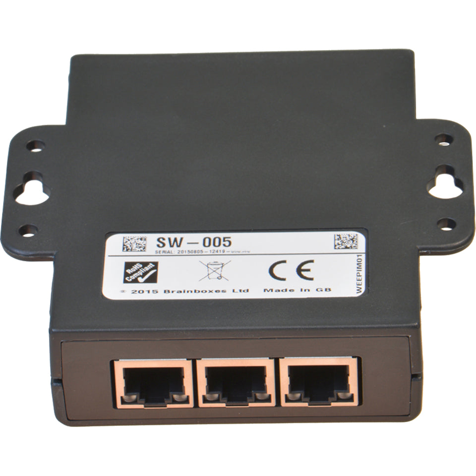 Brainboxes 5 Port Unmanaged Ethernet Switch Wall Mountable