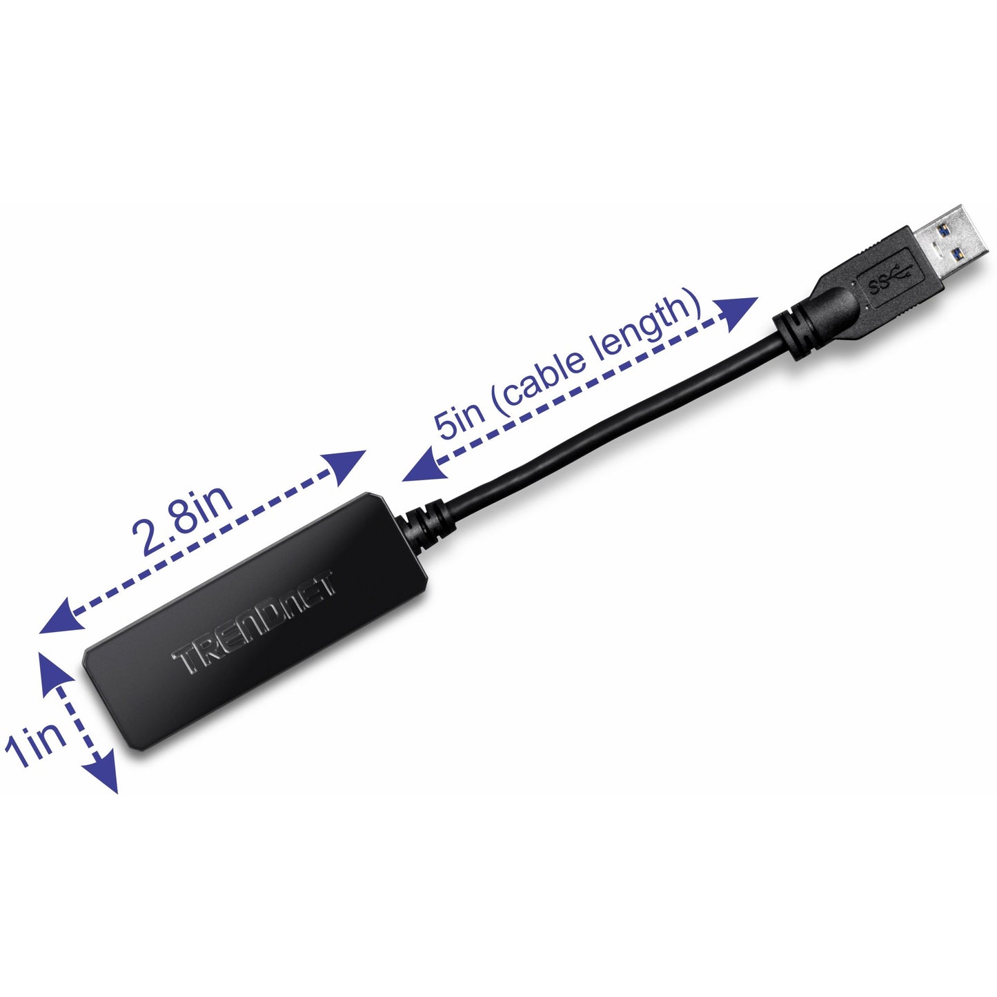 TRENDnet USB 3.0 To Gigabit Ethernet Adapter Full Duplex 2Gbps Ethernet Speeds Up To 1Gbps USB-A Windows & Mac Compatibility USB Powered Simple Setup Black TU3-ETG