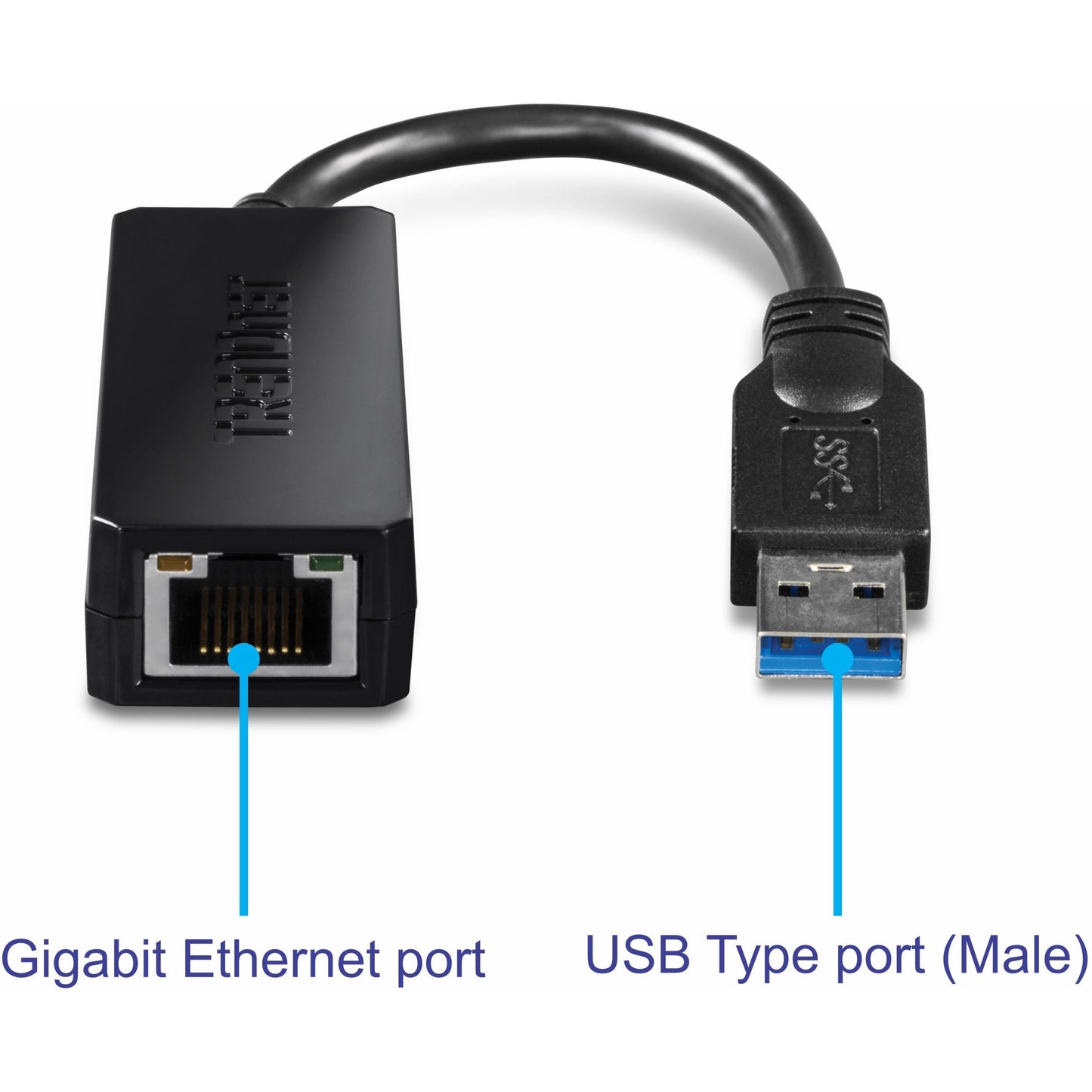 TRENDnet USB 3.0 To Gigabit Ethernet Adapter Full Duplex 2Gbps Ethernet Speeds Up To 1Gbps USB-A Windows & Mac Compatibility USB Powered Simple Setup Black TU3-ETG