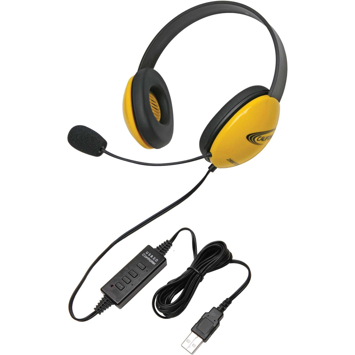 Califone Yellow Stereo Headset w/ Mic USB Connector