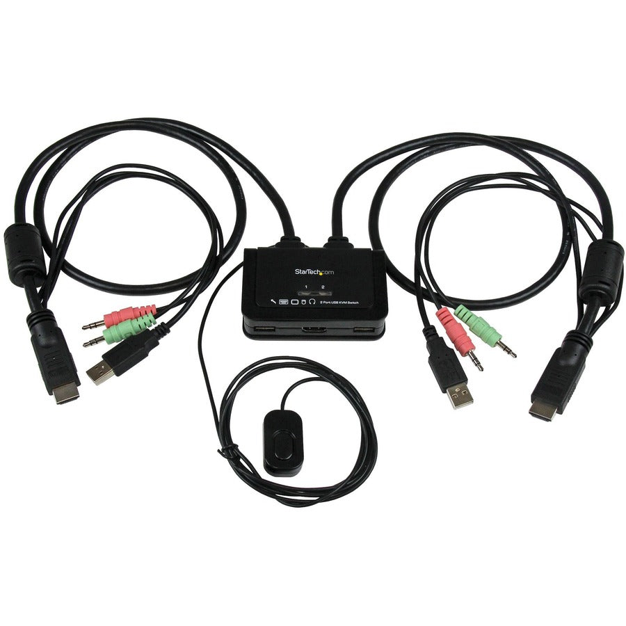 StarTech.com 2 Port USB HDMI Cable KVM Switch with Audio and Remote Switch &acirc;&euro;" USB Powered