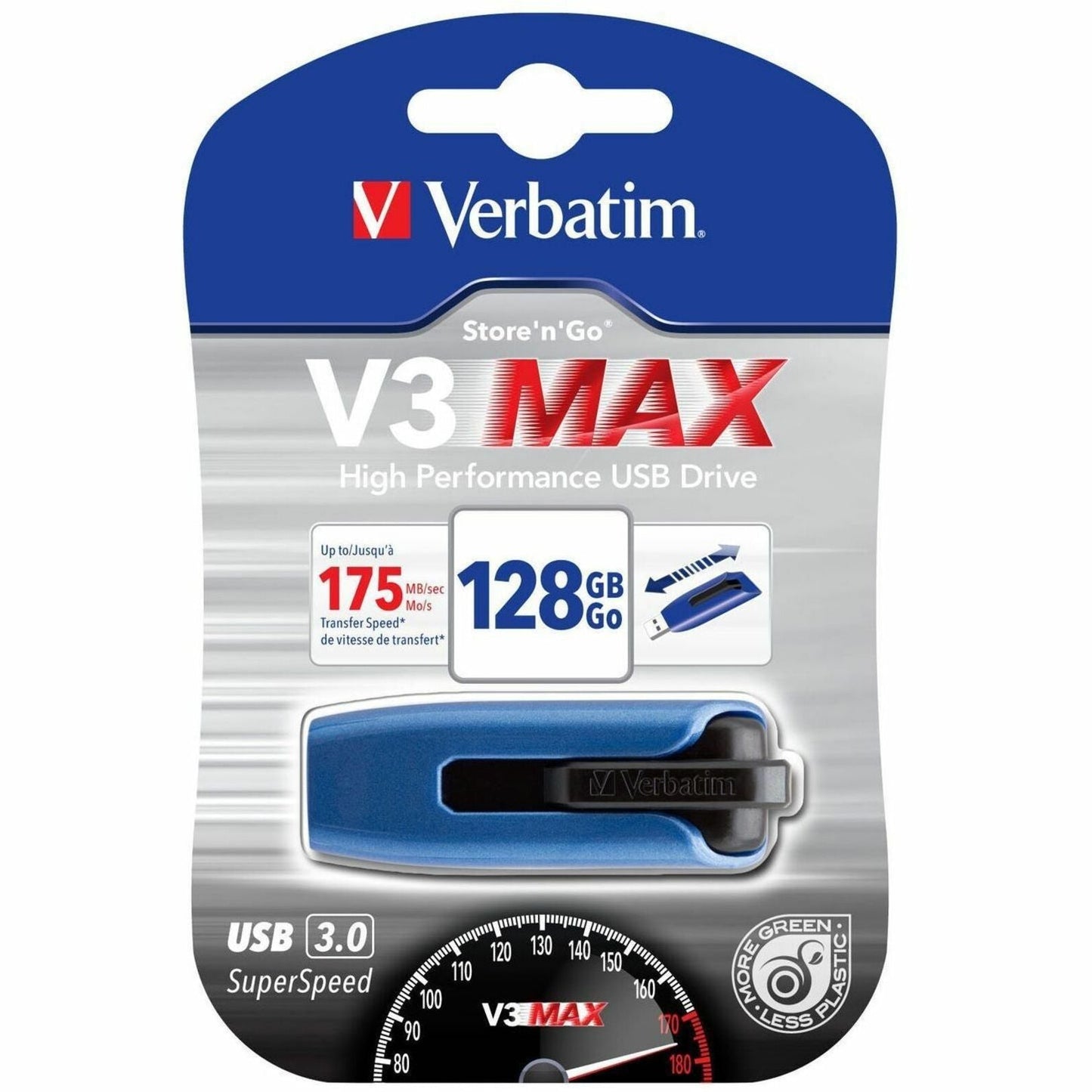 128GB Store 'n' Go V3 Max USB 3.0 Flash Drive - Blue