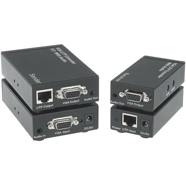 KanexPro VGA 1x1 Extender over CAT5e/6 with Audio up to 1000ft (300m)