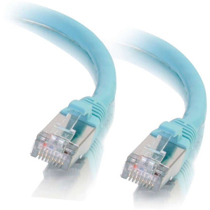 C2G 6in Cat6a Snagless Shielded (STP) Network Patch Cable - Aqua