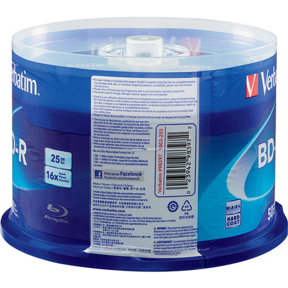 BD-R 25GB 16X with Branded Surface - 50pk Spindle