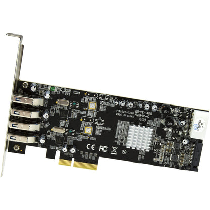 StarTech.com 4 Port PCI Express (PCIe) SuperSpeed USB 3.0 Card Adapter w/ 2 Dedicated 5Gbps Channels - UASP - SATA / LP4 Power