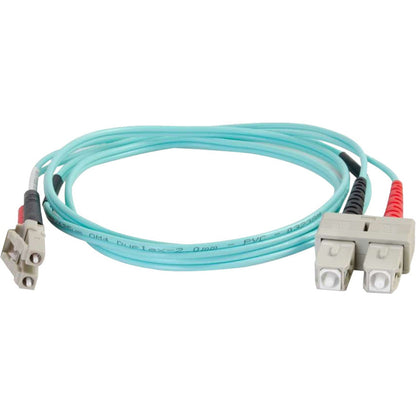 C2G 2m LC-SC 50/125 Duplex Multimode OM4 Fiber Cable - Aqua - 6ft