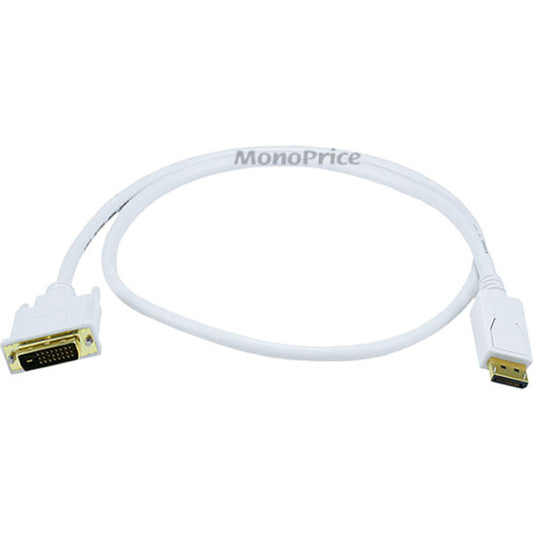 Monoprice 3ft 28AWG DisplayPort to DVI Cable - White
