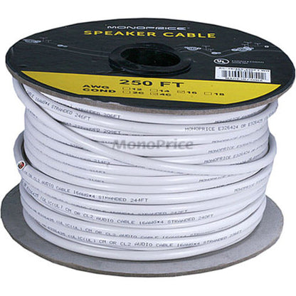 Monoprice 250ft 16AWG CL2 Rated 4-Conductor Loud Speaker Cable (For In-Wall Installation)