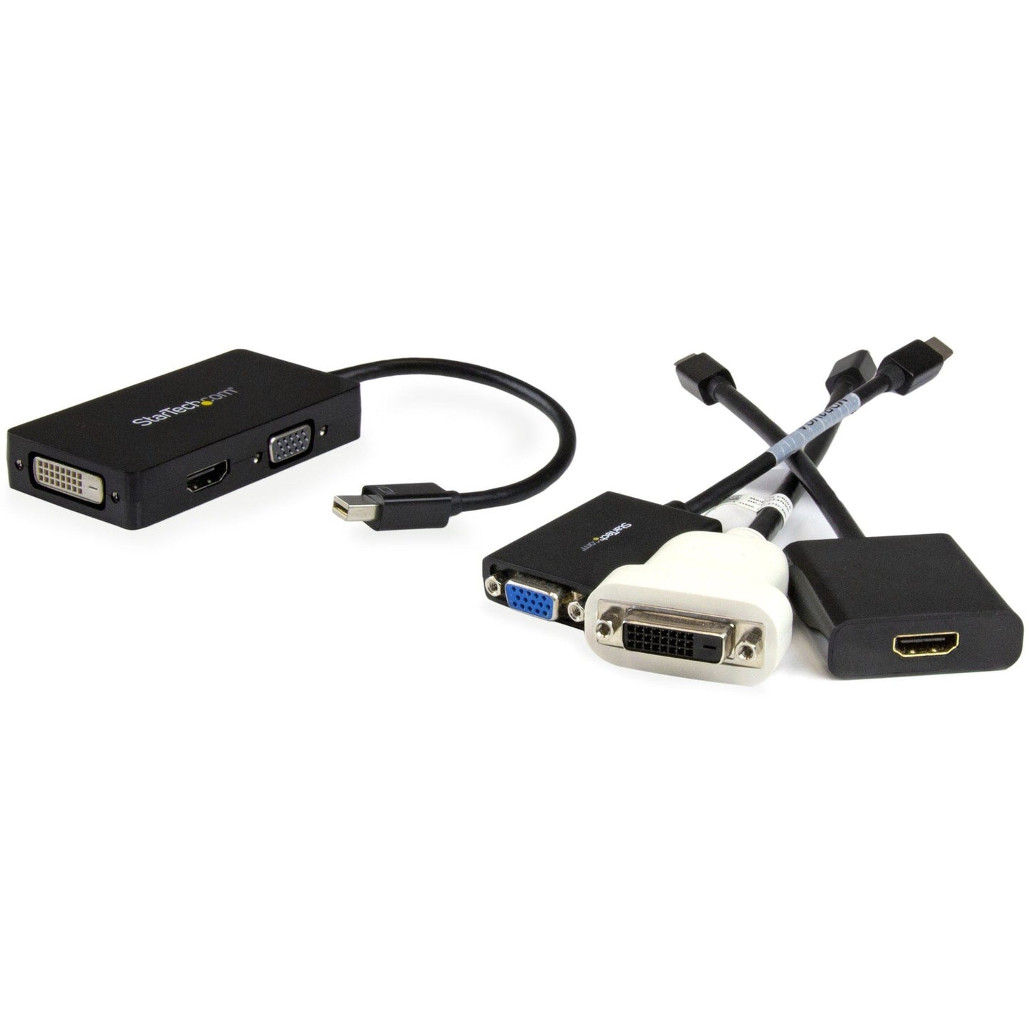 StarTech.com Mini DisplayPort Adapter - 3-in-1 - 1080p - Monitor Adapter - Mini DP to HDMI / VGA / DVI Adapter Hub