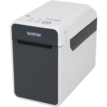 Brother TD-2130N Desktop Direct Thermal Printer - Monochrome - Label/Receipt Print - Ethernet - USB - Serial - Bluetooth - White Gray