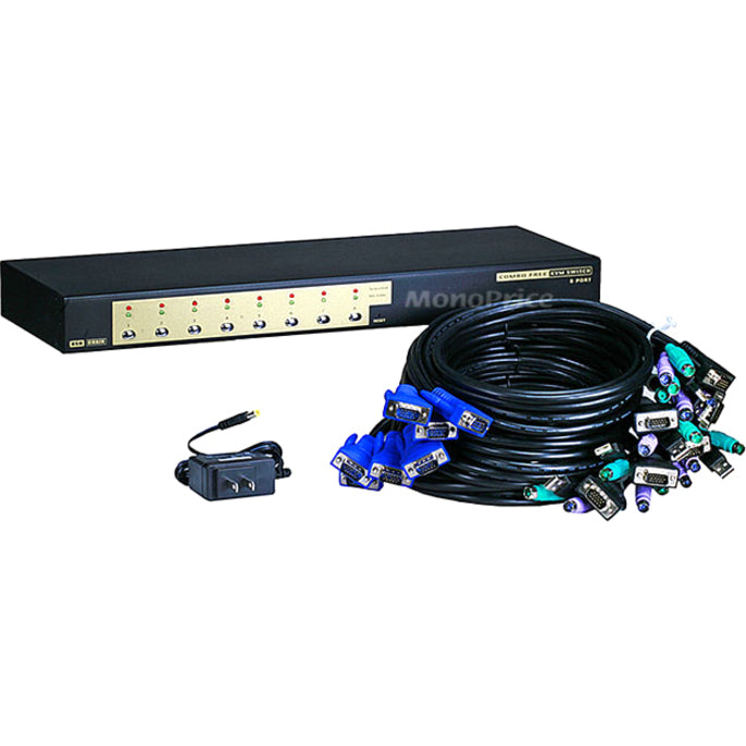 Monoprice 8-Port USB PS2 Combo KVM Switch with Cable - Retail