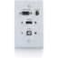 C2G HDMI VGA 3.5mm Audio and USB Pass Through Single Gang Wall Plate - White