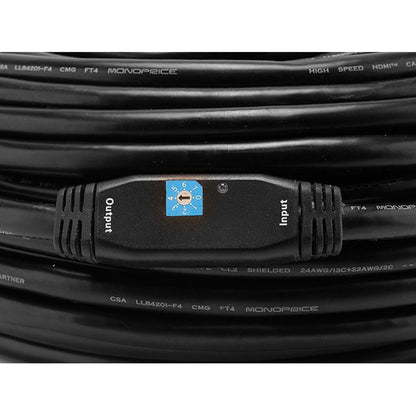 Monoprice 131ft 24AWG CL2 Standard HDMI Cable with Built-in Equalizer - Black