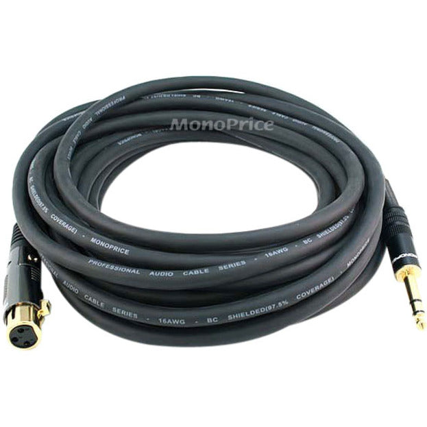 Monoprice 25ft Premier Series XLR Female to 1/4inch TRS Male 16AWG Cable (Gold Plated)