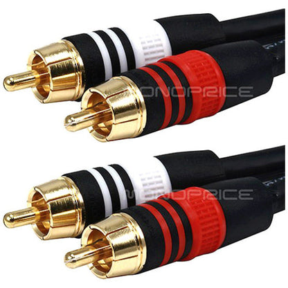 Monoprice 25ft Premium 2 RCA Plug/2 RCA Plug M/M 22AWG Cable - Black