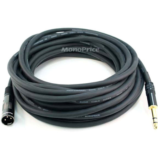 Monoprice 35ft Premier Series XLR Male to 1/4inch TRS Male 16AWG Cable (Gold Plated)