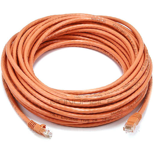 Monoprice 50FT 24AWG Cat6 550MHz UTP Ethernet Bare Copper Network Cable - Orange