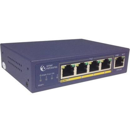 Amer 5 Port 10/100 Desktop Switch with 4 x 10/100 PoE 802.3af