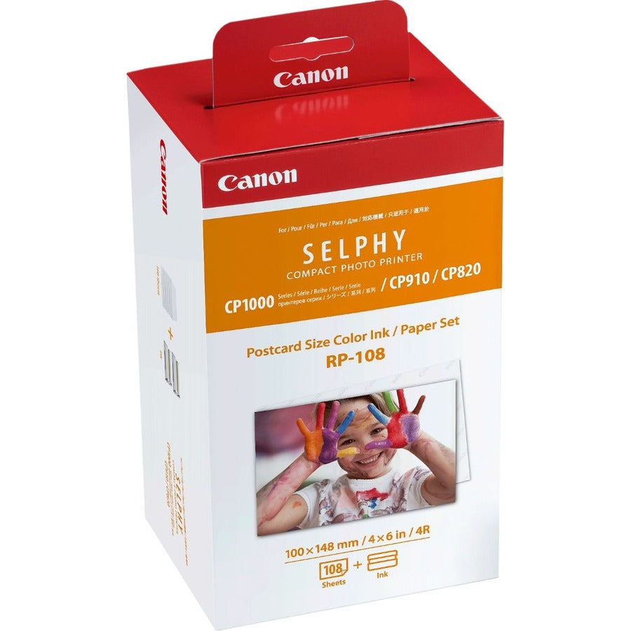 Canon RP-108 Original High Yield Thermal Transfer Dye Sublimation Ink Cartridge/Paper Kit - 1 Pack