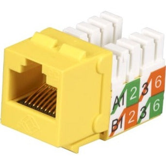 Black Box GigaBase2 CAT5e Jack with Universal Wiring Yellow 25-Pack