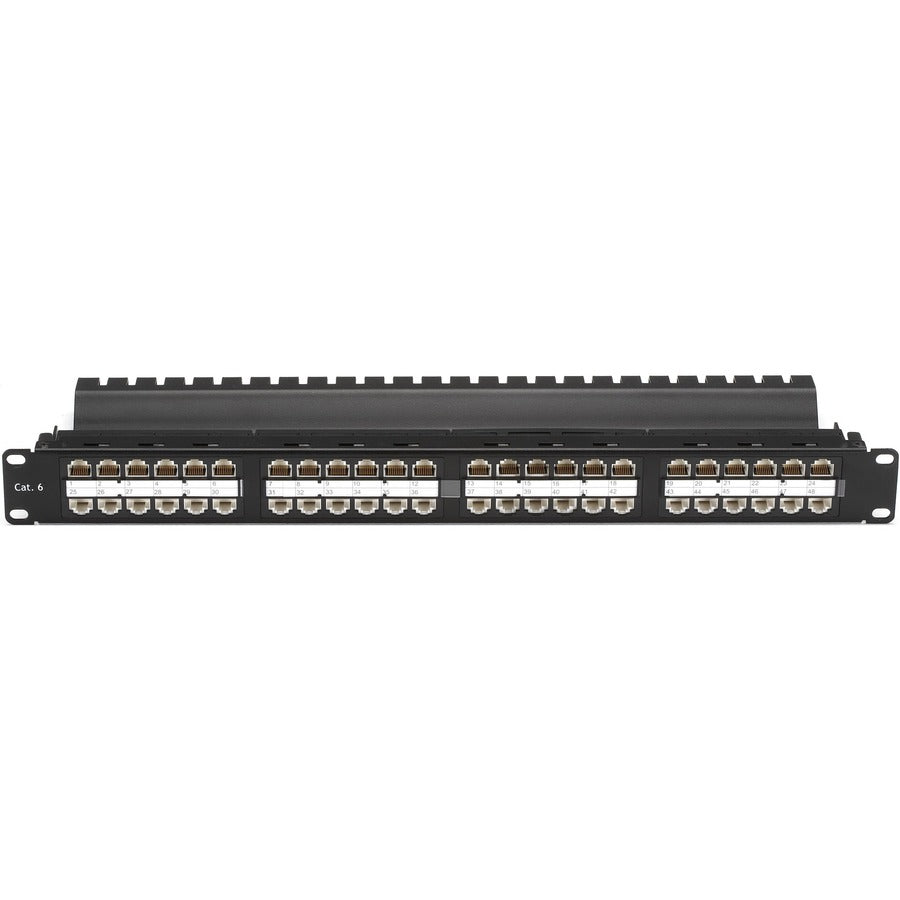 Black Box CAT6 Feed-Through Patch Panel - 1U Unshielded 48-Port