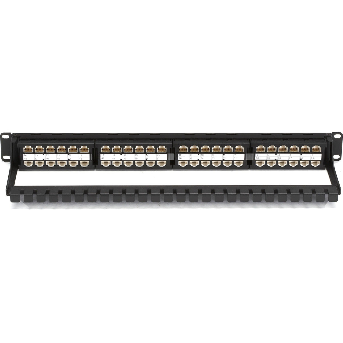 Black Box CAT5e Feed-Through Patch Panel - 1U Unshielded 48-Port