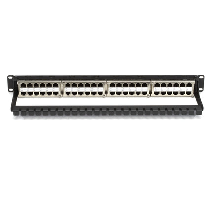 Black Box CAT5e Feed-Through Patch Panel - 1U Shielded 48-Port