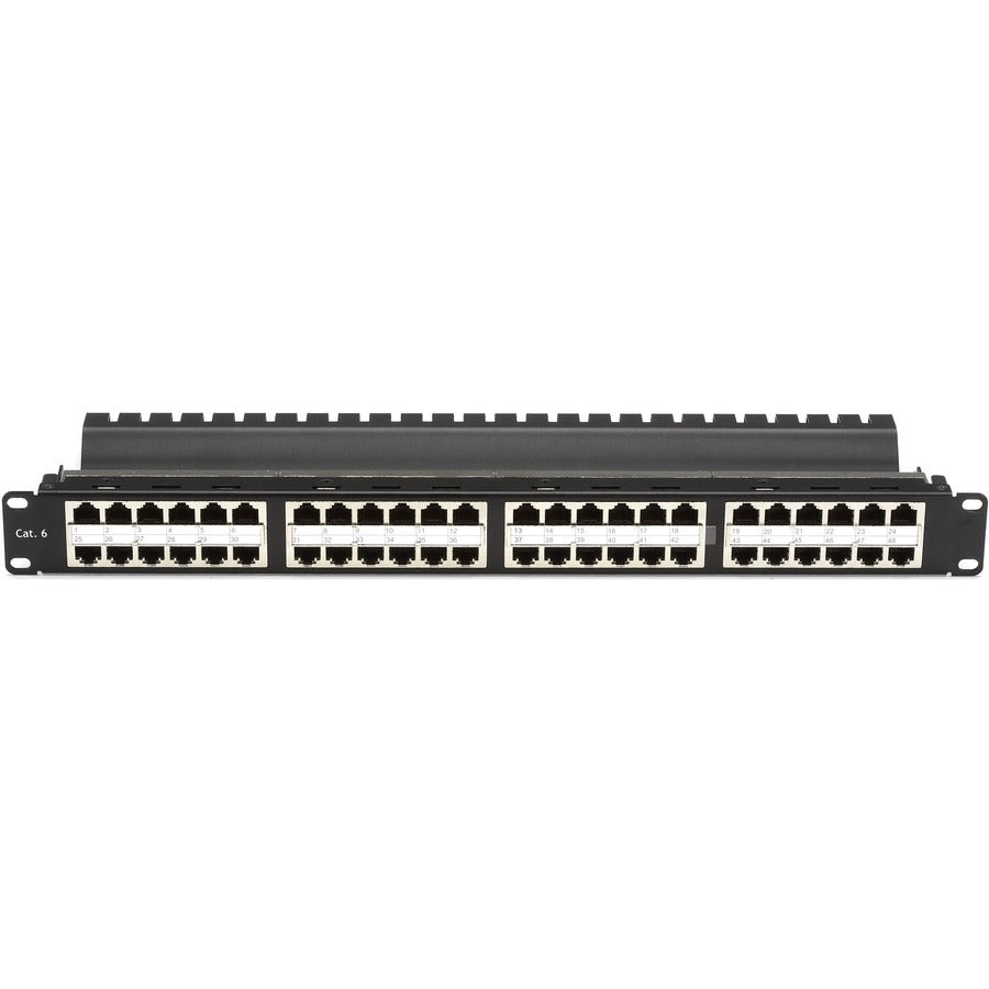 Black Box CAT6 Patch Panel - Feed-Through High-Density 1U Shielded 48-Port