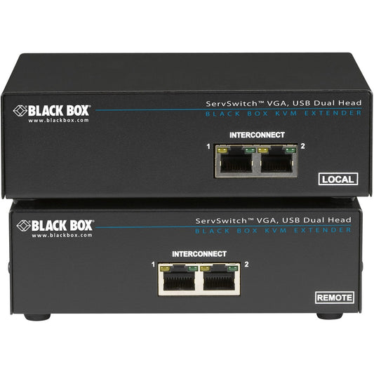 Black Box ServSwitch CATx USB KVM Extender Dual-Head VGA with Serial and Audio