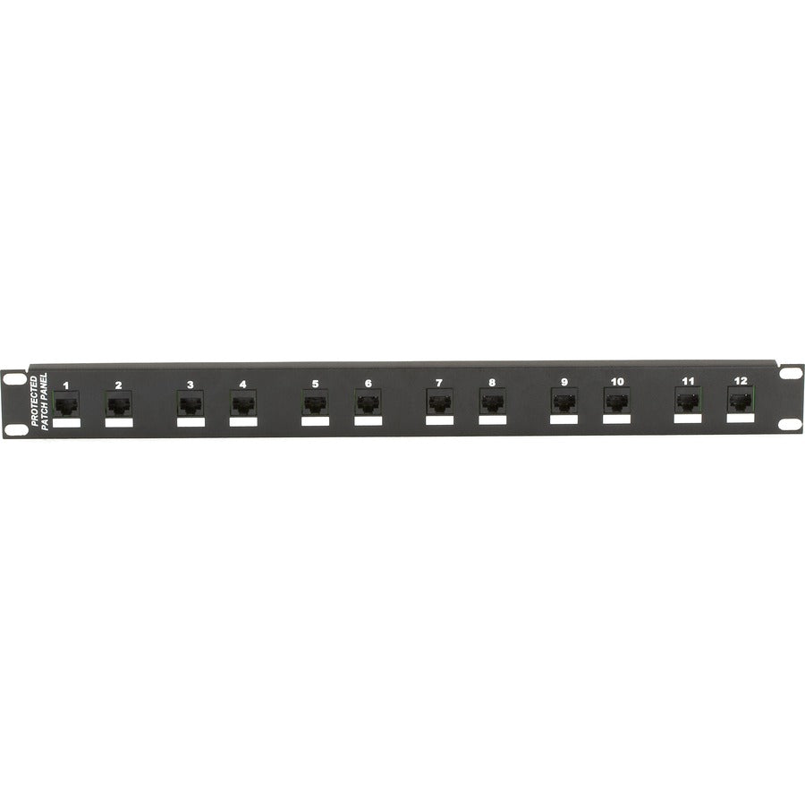Black Box CAT6 Surge-Protected Patch Panel - 1U 12-Port