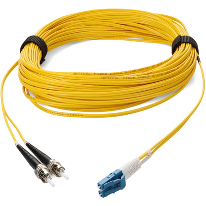 AddOn 15m LC (Male) to ST (Male) Yellow OS2 Duplex Fiber OFNR (Riser-Rated) Patch Cable