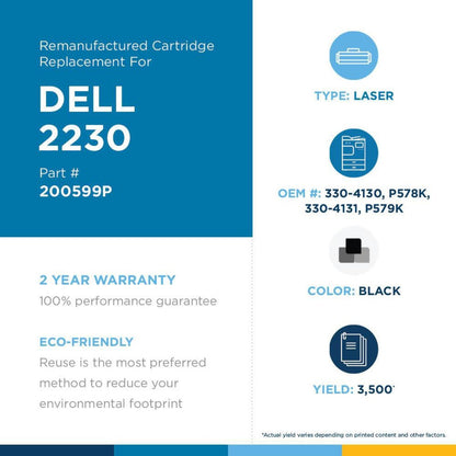 Clover Technologies Remanufactured Laser Toner Cartridge - Alternative for Dell (2230 330-4130 P578K 330-4131 P579K M797K) - Black Pack