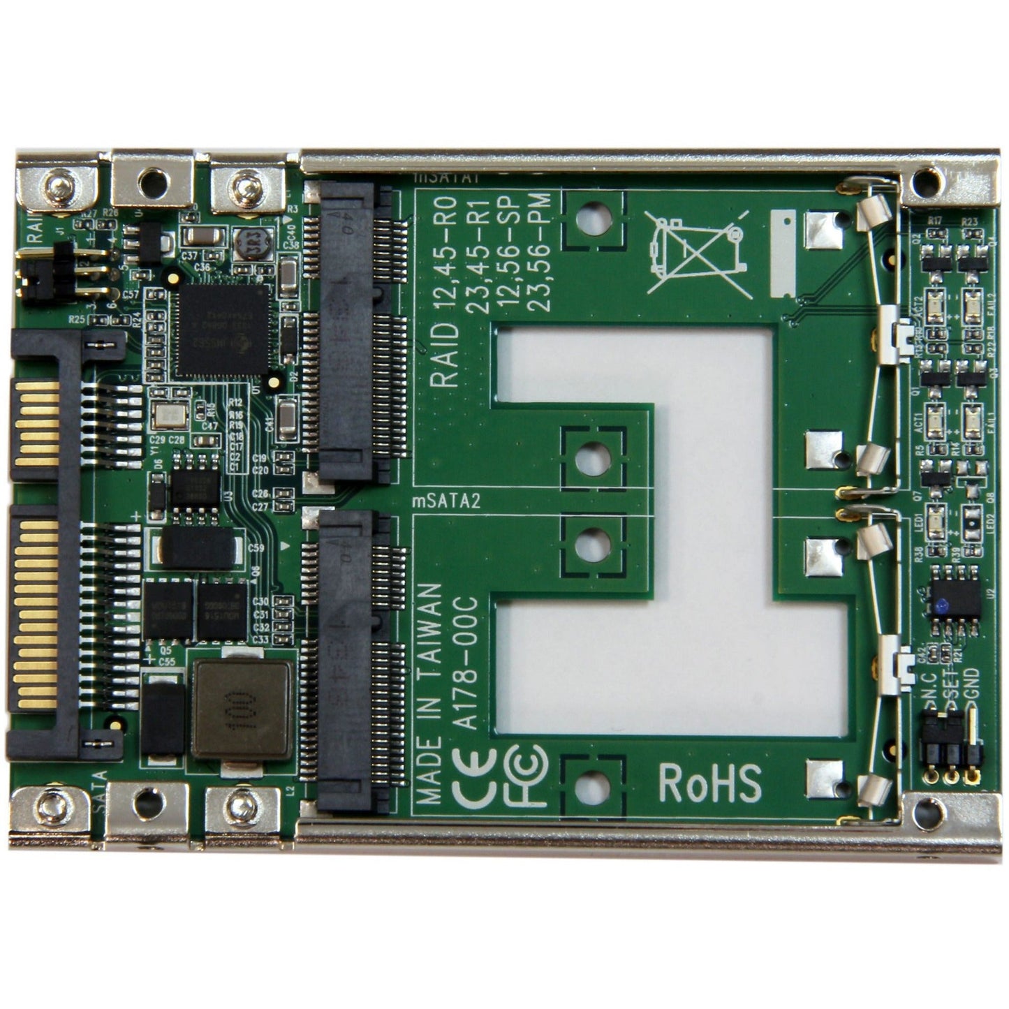 StarTech.com Dual mSATA SSD to 2.5" SATA RAID Adapter Converter