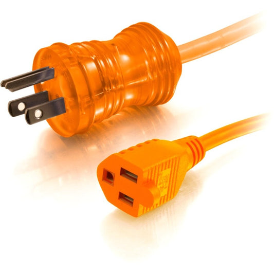 C2G 25ft 16AWG Hospital Grade Power Extension Cable (NEMA 5-15P to NEMA 5-15R) - Orange