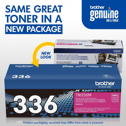 Brother Genuine TN336M High Yield Magenta Toner Cartridge