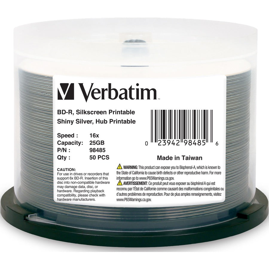50PK BD-R 6X 25GB SHINY SILVER 