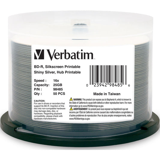 50PK BD-R 6X 25GB SHINY SILVER 
