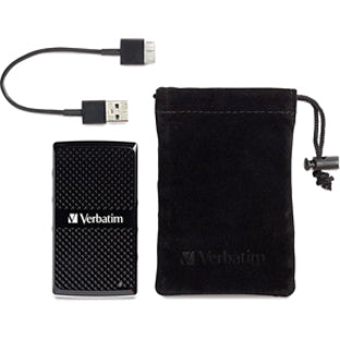 Verbatim 256GB Vx450 External SSD USB 3.0 with mSATA Interface - Black