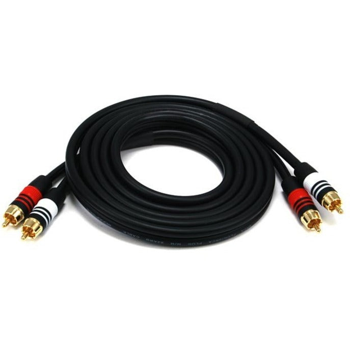 Monoprice 6ft Premium 2 RCA Plug/2 RCA Plug M/M 22AWG Cable - Black