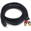 Monoprice 6ft Premium 3.5mm Stereo Male to 2RCA Male 22AWG Cable (Gold Plated) - Black