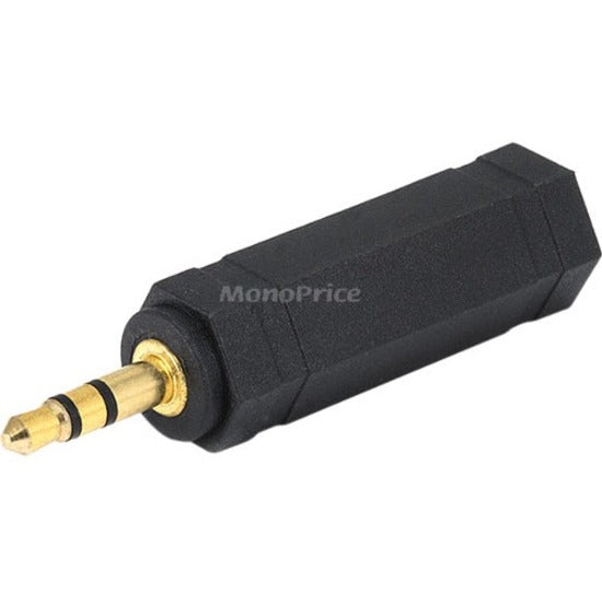 Monoprice 3.5mm Stereo Plug to 6.35mm (1/4 Inch) Stereo Jack Adaptor - Gold Plated