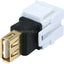 Monoprice Keystone Jack - USB 2.0 A Female to A Female Coupler Adapter Flush Type (White)