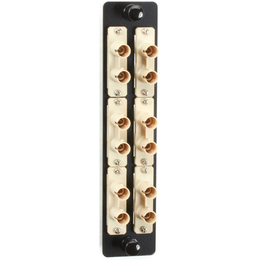 Black Box JPM460 Series Fiber Adapter Panel - High Density (6) ST Duplex Ceramic Beige