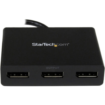 StarTech.com 3-Port DisplayPort 1.2 Splitter DisplayPort to 3x DP Multi-Monitor Adapter Dual 4K 30Hz and 1080p Computer MST Hub Windows