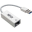 Tripp Lite USB 3.0 SuperSpeed to Gigabit Ethernet NIC Network Adapter RJ45 10/100/1000 White