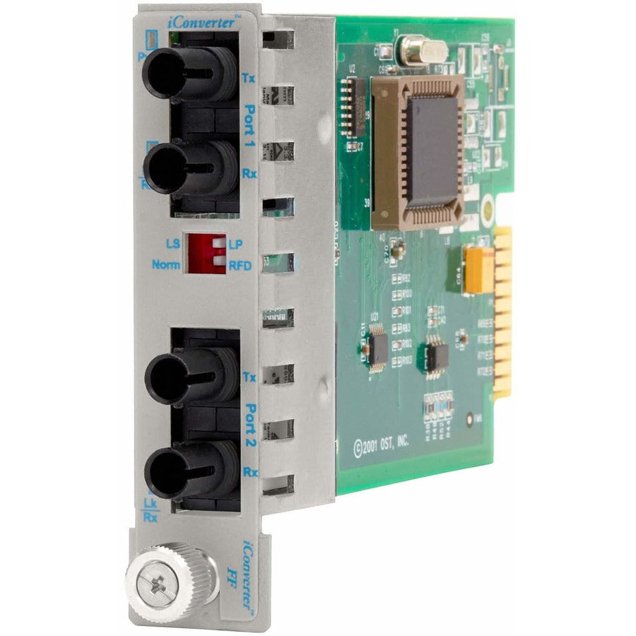 iConverter 100Mbps Ethernet Fiber to Fiber Media Converter ST Multimode 5km to Single-Mode 30km Module Wide Temp