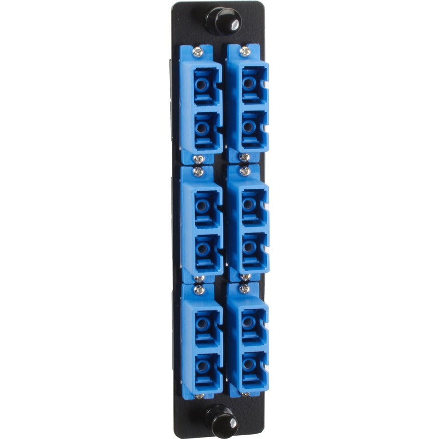 Black Box High-Density Adapter Panel Ceramic Sleeves (6) SC Duplex Pairs Blue