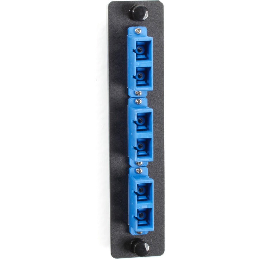 Black Box Standard Adapter Panel Ceramic Sleeves (3) Duplex SC Pairs Blue